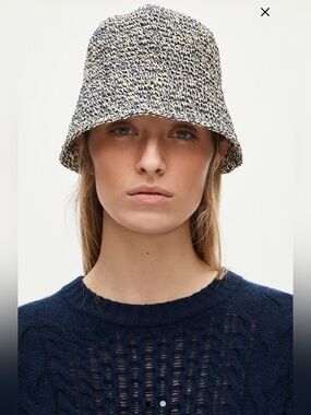 J.Crew Handcrocheted marled straw hat